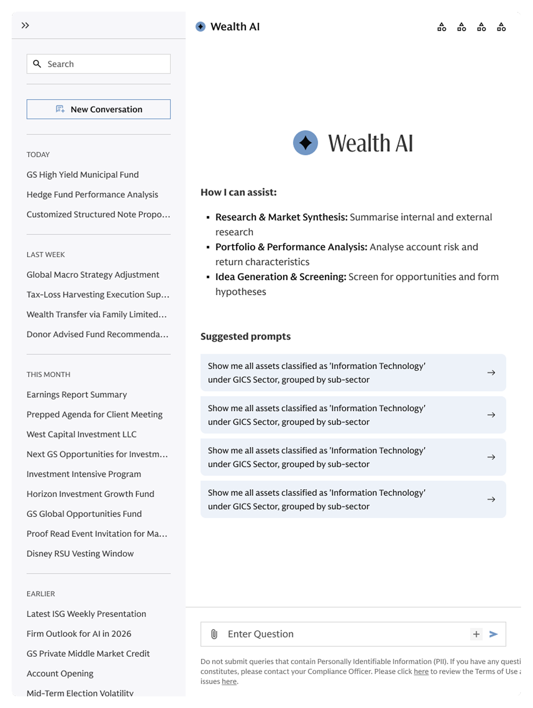 Wealth AI interface